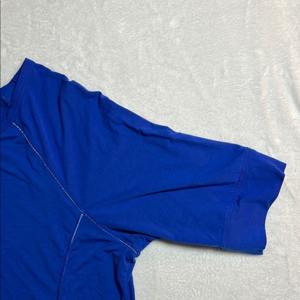 Tangerine Cobalt Blue Relaxed Short Sleeve Activewear Tee - Picture 4 of 8